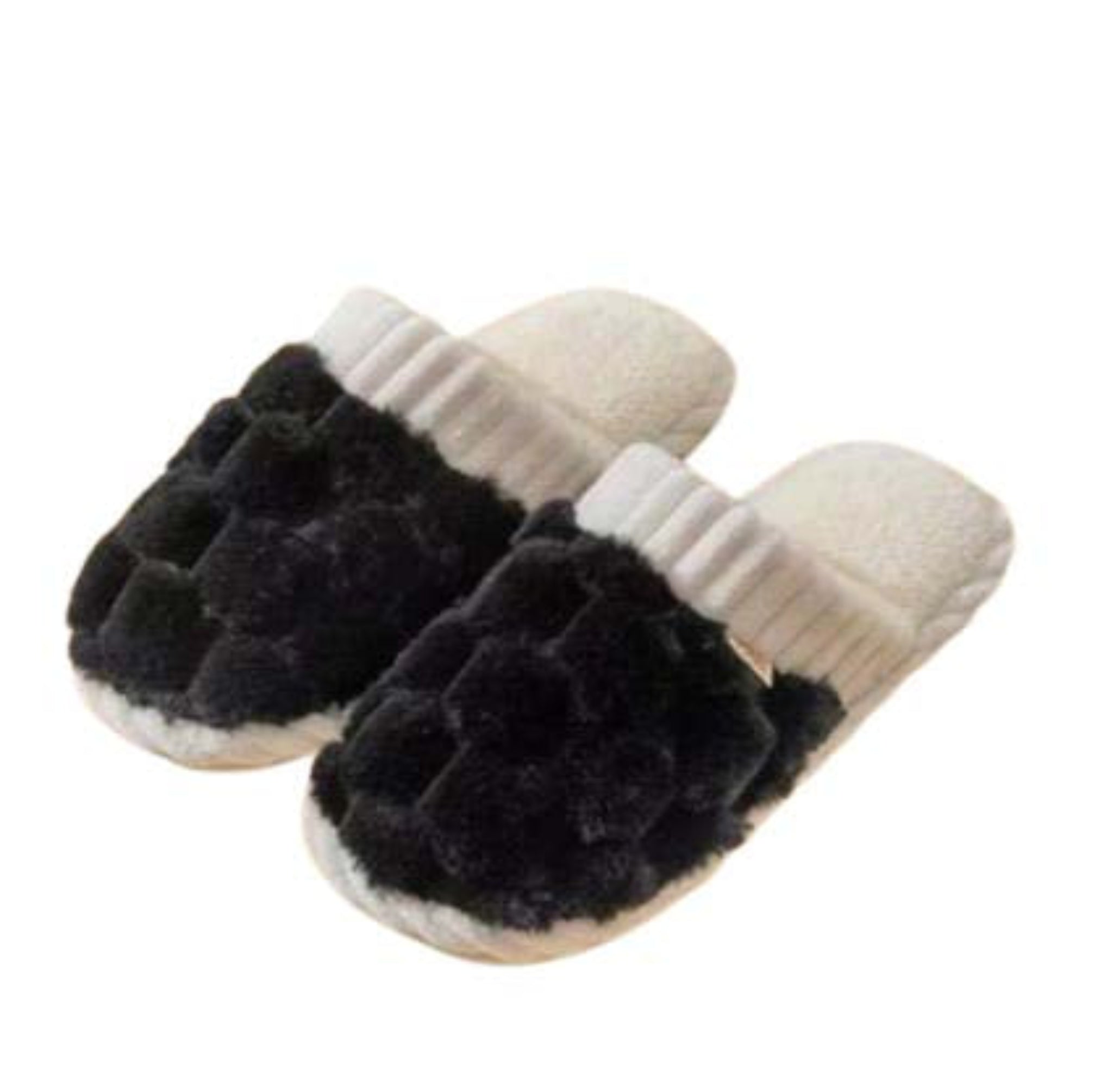 F2450 - Fuzzy Slippers - Waffle