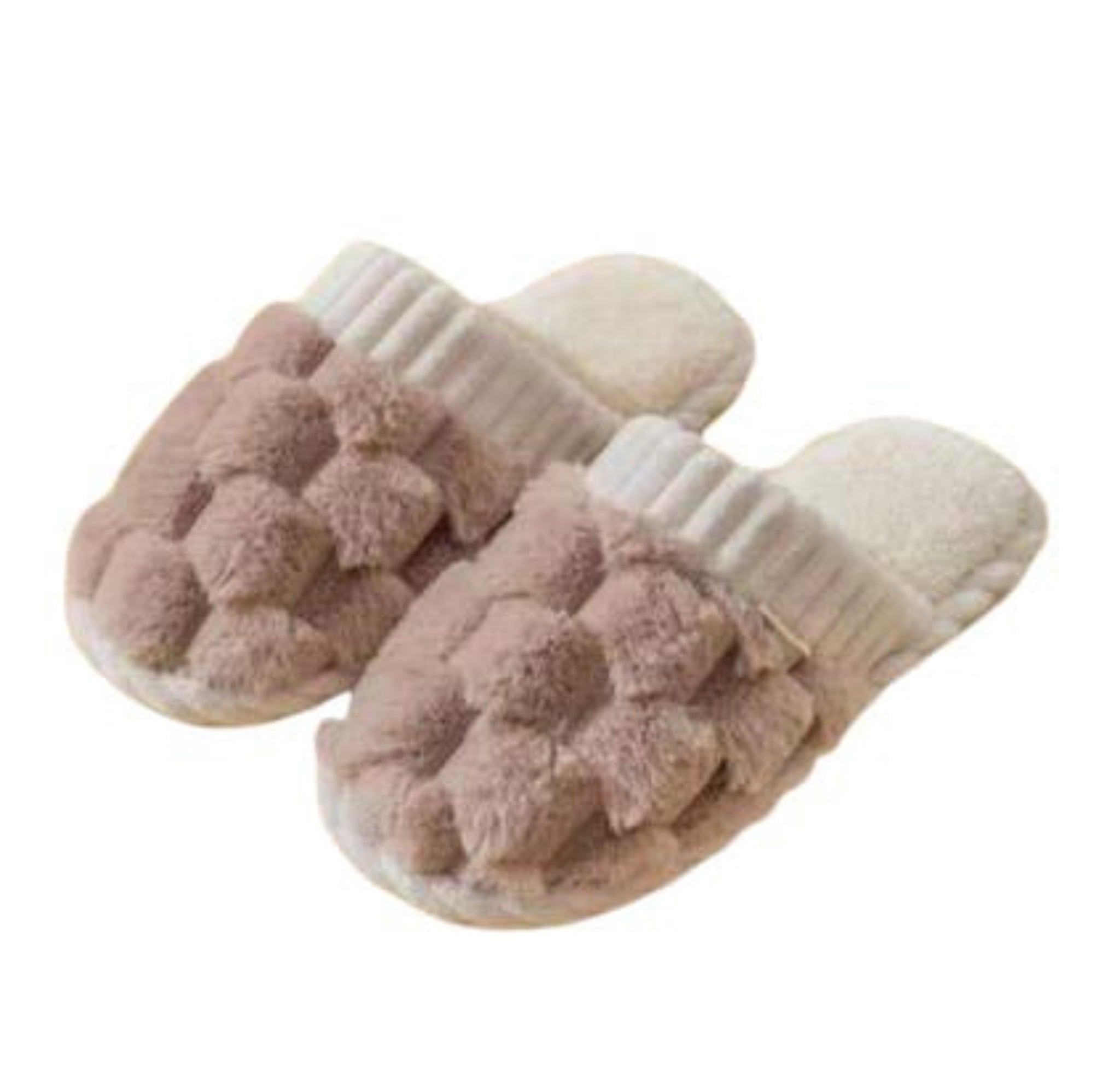 F2450 - Fuzzy Slippers - Waffle